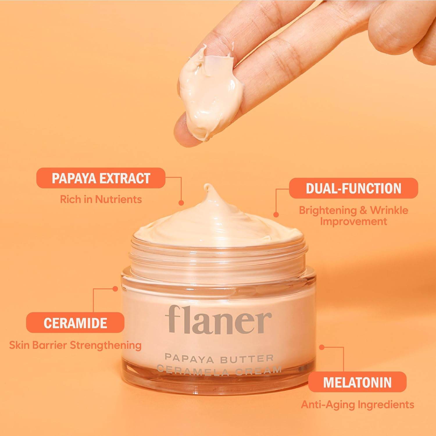 Papaya Ceramela Moisturizer – Brightening & Hydrating Cream - MIRA MORA