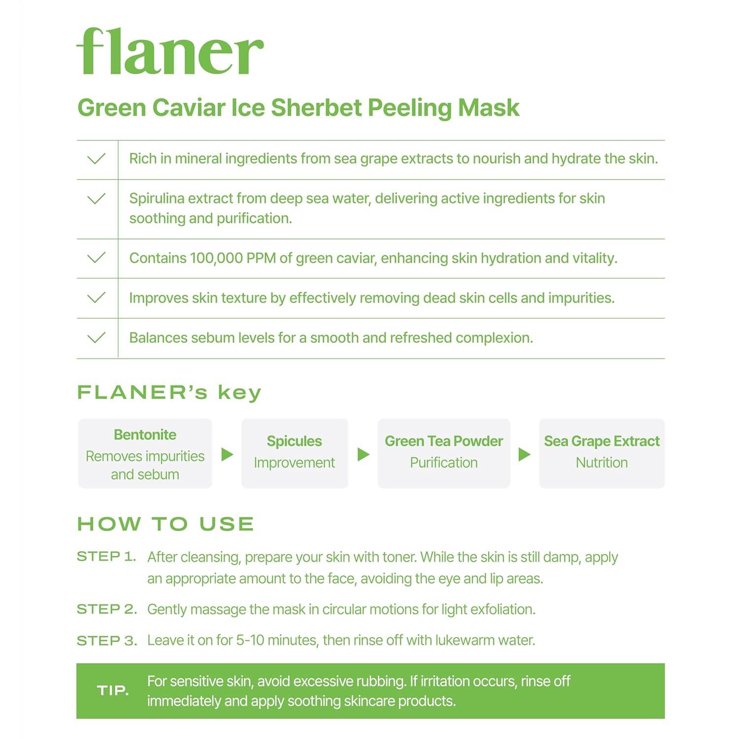 Green Caviar Marine Peeling Mask – Exfoliating & Brightening - MIRA MORA